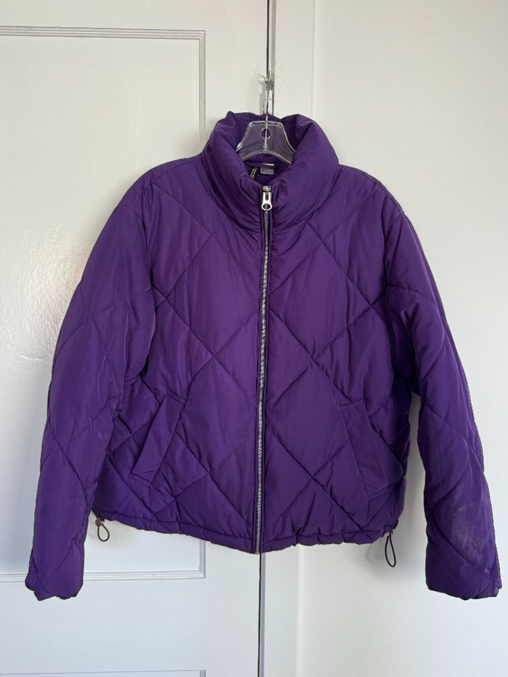 H&M Divided Purple Boxy Quilted Puffer Jacket Size M